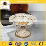 European style fruit bowl with handle charming mordel ceramic porcelian fruit bowl for christmas yellow