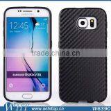 Wholesale Grain Carbon TPU Case Protective Case Cover For Samsung Galaxy S6 thumbnail-4