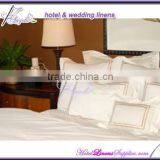 Embroidered Hotel Bedding , Embroidered Hotel Bed Linens Made of 200TC White Plain Percale thumbnail-1