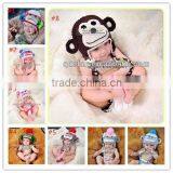 Baby Crochet Beanie Monkey Hats Crochet Pattern Infant Caps