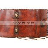Genuine Leather Made Embossed Stone Leather Journal Diary With Precious Three Stone thumbnail-3