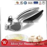 Zinc Alloy Garlic Press Self Cleaning Garlic Crusher With Silicone Handle