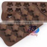 Hot Selling 15-cavity Star Silicone Chocolate Pastry Mould for Baking thumbnail-4