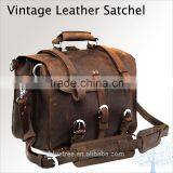 2014 Lastest Arrival Men Handmade Leather Satchel - 2 ways: backpack / messenger/Travel Bag