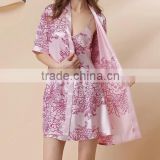 Elegant Silk Sleep Dress Flora Printed Silk Charmeuse Gowns