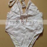 2015 New Hand Crochet Sexy Women Bikini Lady Tankini Halter Beachwear One Piece Swimwear