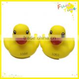 Squeeze vinyl toy numbered pvc yellow duck weighted