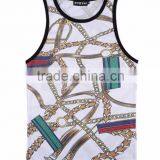 Wholesale 100% Cotton Custom Printed Mens Vest thumbnail-2