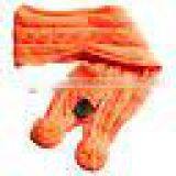 Children Cable Knitting Scarf With Pom Pom