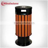 D-062 tin park recycle garbage bin/wood rubbish barrel