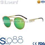 New Trend Brand Circle Retro Metal Frog Sunglsses 66JT005