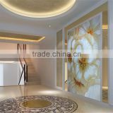 LJ JY-JH-MFR01-A Premium Flowers Glass Mosaic Tile Mural for Living Room Wall Decoration