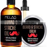 Beard Oil & Beard Balm Mens Gift Set ( 2 oz + 1.75 oz) Mustache Oil Beard Kit All Natural Beard Conditioner ( Beard Oil - Argan