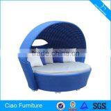 Голубая ратановая лежачка для фурнитуры курортных отелей thumbnail-1