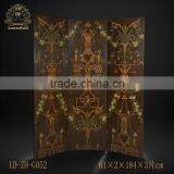 Retro Art Painting Bookcase Design Wooden Floor Screen, Creative Furniture Decorative Four Panel Folding Screen thumbnail-6