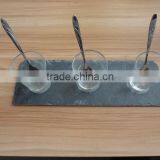 2017 Hot Sale Slate Placemat and Coaster With Rough Edge Food Safe Black for Hotel,home ,shop and Restaurant thumbnail-3