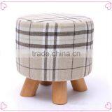 Trade Assurance Mini Cute Wooden Stools for Kids Linen Chair Wholesale thumbnail-3