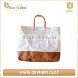 Washable Kraft Paper Shopping Bag,white and Brown Kraft Paper Shopping Tote Bag thumbnail-2