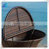 Outdoor Garden Wicker Storage Ottoman Table thumbnail-4