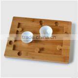 Creative Bamboo Custom Wood Tray Set With Coaster for Coffee thumbnail-3