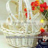 White Wicker Basket With Handle thumbnail-5