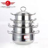 High Quality 4pcs Stainless Steel Color European-style Soup Pot Set thumbnail-1