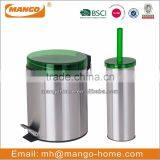 Stainless Steel Foot Pedal Trash Can and Toilet Brush Set thumbnail-3