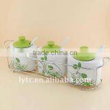 Ceramic Colorful Canister Set With Spoon thumbnail-2