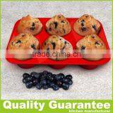 Round 6 Cup Silicone Muffin Pan ,silicone Baking Mold , Microwave Cake Baking Pan thumbnail-6