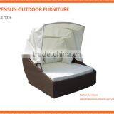 Weatherproof and Fireproof Outdoor Synthetic Rattan Lounger Sofa thumbnail-2
