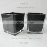 Machine Pressed Black Glass Candleholder thumbnail-1