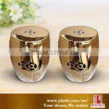 China Suppliers Glazed Fashionable Ceramic Garden Gold Stools thumbnail-1