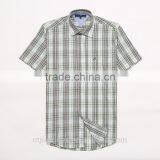 Plaids 100% Organic Cotton Yarn Dyed Shirt, Men Casual Short Sleeve Shirt thumbnail-1