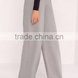2017 Casual Loose Wide Leg Pants Pleat Front Wide Leg Pants Grey Ladies Wide Leg Pants thumbnail-4
