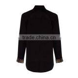 Tops Ladies Rayon Long Sleeve Black Sequin Cuff Shirt Blouse thumbnail-3