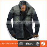 2014 Hot Sale Heavy Washed Cotton Jeans Shirt For Men