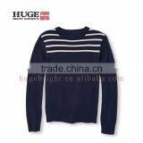 Stripes At Shoulder Yoke 100% Cotton Sweater Children thumbnail-1