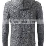 2017 Oem Supreme Quality Grey Melange Drawstring Man Brand Your Own Hoodies thumbnail-3