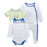 Wholesale 2017 New Style Newborn Baby Clothes 3pcs Soft Cotton Baby Rompers For Summer+Winter