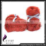CX-SHOES-07 New Products Genuine Rabbit Fur Cute Baby Shoes thumbnail-3