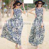 2017 Brand New Summer Women Sleeveless Floral Print Maxi Long Dresses Beach Dress thumbnail-5