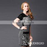 New Models Short Sleeve Fur Fabric Women Sweater Dress