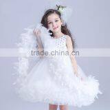 White Flower Girls Dress With Rhinestone Angel Dresses thumbnail-2