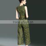 Zm50237b Europe Summer Women Clothes Slim Lady Jumpsuits Sleeveless Lace Loose Pants thumbnail-5