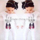 S17540A Cute Newborn Baby Girls Clothes With Long Sleeve Cotton Letter Printed Romper thumbnail-2