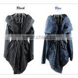 Spring New Design European Style Women Oversize Hooded Denim Trench Coat thumbnail-6