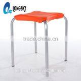LS-4010 Cheap Colorful Small Plastic Square Stacking Stools With Metal Legs Portable Wholesale thumbnail-4
