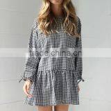Runwaylover 144 Hot Sale 2017 Ladies Fashion Falbala Plaid Casual Dress thumbnail-2