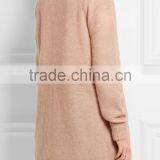 Long Version Women Wearing Knitted Cardigan With Ribbed Cuffs and Hem With Multi Colors Options thumbnail-2