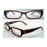 Rectangular Red Hand Made Retro Acetate Optical Frame With Demo Lens